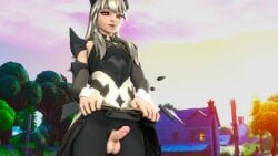 1boy clothing dress erection femboy fortnite fortnite:_battle_royale lexa_(fortnite) lifting_skirt long_hair nerdes_fm penis penis_out presenting presenting_penis princess_lexa_(fortnite) red_eyes sfm small_penis smile source_filmmaker tiny_penis white_hair