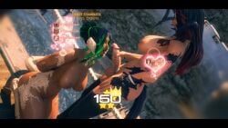 3d au_ra barbell_piercing big_breasts breasts chroma_kelv cum_on_face debuff facial female ffxiv final_fantasy_xiv foot_focus full_body futa_on_female gameplay_mechanics gpose(ffxiv) kneeling looking_at_another looking_at_viewer nipples nude nude_female oral piercing pussy restaurant sole_female solo solo_female status_effect uncensored