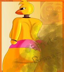absurd_res animatronic anthro archenarie ass avian big_butt bird chica chicken clothing fart fart_fetish female five_nights_at_freddy's galliform gallus_(genus) gas gassy hi_res machine panties phasianid robot scottgames solo suggestive toy_chica underwear