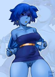 angry annoyed annoyed_expression blue_body blue_eyes blue_skin breasts cottondandy digital_drawing_(artwork) digital_media_(artwork) female female_focus female_only flashing flashing_pussy lapis_lazuli_(steven_universe) lipstick looking_at_viewer nail_polish nipple_bulge no_panties pussy self_upload shaved_crotch shaved_pussy short_hair signed skimpy skimpy_clothes skimpy_dress steven_universe tight_clothing vagina woman_focus woman_only yellow_lipstick young younger_female
