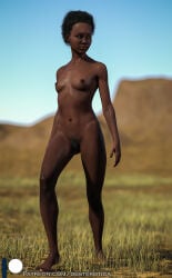 1girls 3d african african_female black_panther_(series) breasts dark-skinned_female dark_skin dest desterotica female female_only marvel marvel_cinematic_universe nakia nipples nude pubic_hair pussy small_breasts solo