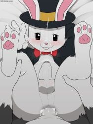 3:4 absurd_res anal anal_sex anthro anthro_on_anthro anthro_penetrated anthro_penetrating anthro_penetrating_anthro anthro_pov anus balls blush bodily_fluids bottomwear bow_tie clothed clothing cum cum_in_ass cum_inside cum_on_face cum_on_own_face cum_on_self dungeon_reset duo first_person_view fur genital_fluids genitals hat headgear headwear hi_res humanoid_genitalia humanoid_penis lagomorph leg_grab leporid male male/male male_anthro male_penetrated male_penetrating male_penetrating_anthro male_penetrating_male male_pov mammal open_clothing open_shirt open_topwear penetrating_pov penetration penile penile_penetration penis penis_in_ass rabbit rabbit_(dungeon_reset) sex shirt top_hat topwear white_body white_fur winick-lim