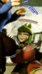 axol_(smg4) blender blender_(software) blender_cycles bulge_grab canon_couple cleavage cleavage_window idiotboxangel innocent_expression inside_joke jello_rancher melony_(smg4) oblivious smg4 wholesome