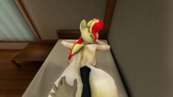 2017 3d anthro anthrofied ass buttjob covered_buttjob duo equestria_girls equine female fingers friendship_is_magic fur furry horse looking_at_viewer male mammal margarine47 mark my_little_pony nude outercourse penis smile straight sunset_shimmer two