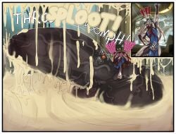 1boy 1boys 2d 2d_(artwork) big_balls big_penis blush cum digital_extremes digital_media_(artwork) ejaculation excessive_cum excessive_genital_fluids expansion expansion_sequence flamingsanity growth growth_sequence hands-free hands_on_face huge_ass huge_cock hyper hyper_balls hyper_genitalia hyper_growth hyper_penis male male_only nezha_(warframe) onomatopoeia sperm sperm_cell warframe