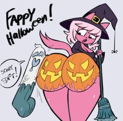 ass ass_focus broom commander_ceebeez_(majuv) halloween halloween_costume majuv penis_on_ass penis_rubbing_ass penis_touching pumpkin_butt simple_background witch_costume witch_hat