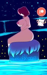 ass big_ass big_breasts big_butt breasts brown_hair female_frisk female_only frisk frisk_(undertale) grass hidden_eyes legs naked naked_female patreon patreon_logo solo solo_female undertale undertale_(series) water yazu_(artist) yazuel_aliel