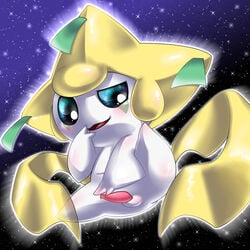 1boy box_xod humanoid jirachi legendary_pokemon male male_only nintendo penis pokémon_(species) pokemon pokemon_(species) smile solo video_games