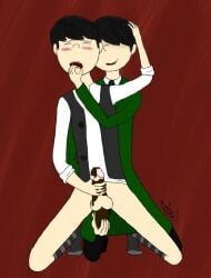 2012 2boys artist_name black_hair bottomless clothed clothing dr._seuss dr_seuss gay greed-ler human illumination_entertainment kitty_(artist) male mammal once-ler scat selfcest the_lorax the_lorax_(film) universal_pictures universal_studios yaoi