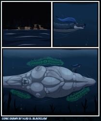 anthro bat boat darkartistkaiser duo ear_piercing ear_ring fangs female female_prey feral head_first hi_res mammal nipple_piercing nipples oral_vore piercing reptile ring_piercing rumbling_stomach scalie snake stomach_bulge teeth tongue tongue_piercing vehicle vore watercraft