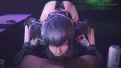 1boy 1girls animated bayernsfm dark-skinned_male deepthroat fellatio ghost_in_the_shell interracial kusanagi_motoko looking_at_viewer short_hair tagme uncensored video