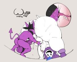 2025 4_fingers absurd_res all_fours anal anus ass ass_up atlus balls big_balls big_butt big_ears big_penis black_clothing black_headkerchief black_headwear black_kerchief black_neckerchief black_underwear blue_hair bodily_fluids boone_(misterimp) boots bottom_heavy bottomwear bracelet claws clothed clothing clothing_aside crotch_apron crouching cutaway dated deep_rimming demon diamond_(artistjackalope) digital_media_(artwork) duo dutch_angle emanata erection evil_grin finger_claws fingers flash_emanata flesh_fang footwear foreskin gem genital_fluids genitals gold_(metal) gold_jewelry grey_background hair half-erect hat headgear headkerchief headwear heart_symbol hi_res hidden_eyes holding_own_penis horn huge_balls huge_butt huge_cock humanoid humanoid_genitalia humanoid_penis imp internal internal_anal jack_frost_(megami_tensei) jewelry kerchief leaking_precum loincloth looking_at_another looking_at_partner looking_through looking_through_legs male male/male masturbation megami_tensei mostly_nude neckerchief neckwear open_mouth open_smile oral partially_retracted_foreskin penile penile_masturbation penis pointy_ears precum precum_string presenting presenting_hindquarters prostate prostate_stimulation purple_balls purple_body purple_boots purple_clothing purple_footwear purple_hat purple_headwear purple_penis purple_skin rear_view retracted_foreskin rimming ruff saliva saliva_on_anus saliva_on_butt saliva_on_face sega sex shoes signature simple_background size_difference smile spade_tail sweat sweaty_butt sweaty_legs sweaty_thighs tail thin_tail uncircumcised underwear underwear_aside underwear_only vein veiny_penis wavy_horn white_balls white_body white_penis white_skin wyth