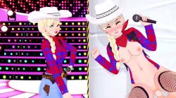 3d after_concert animated animation blonde_hair boobs_bouncing braid breasts concert country_girl country_singer cowgirl_outfit dirty_blonde_hair edit edited eyes_rolling_back female grin koikatsu loving_it lumberjack_shirt missionary_position original_character performing pov satisfied_expression scarf singer stetson_hat tagme video white_hat