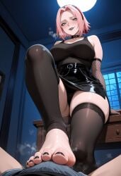 1girls absurd_res ai_generated barefoot big_breasts black_eyelashes black_toenails blush blush blush_lines boruto:_naruto_next_generations breasts choker crotch_stomping curvy curvy_figure eyeliner female female fishnet_armwear foot_fetish foot_focus foot_worship goth goth_girl gothic green_eyes high_resolution highres lewdcreationsai light-skinned_female light_skin naruto naruto:_the_last naruto_(classic) naruto_(series) naruto_shippuden painted_toenails pink_hair sakura_haruno sexually_suggestive soles solo solo_female solo_focus spiked_choker spiked_collar stable_diffusion steam steaming_body steamy_breath stomp stomping sweat sweatdrop sweating sweaty sweaty_foot tagme tank_top thick thick_legs thick_thighs thigh_highs thighhighs thighs toenail_polish toes wrinkled_soles wrinkles