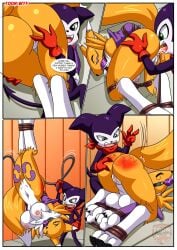 1boy 1girls anthro anus ass ball_gag bbmbbf bondage breasts comic crying digihentai digimon digimon_(species) drooling female furry impmon impmon's_payback_(comic) male male/female nipples oral oral_sex palcomix penis pussy rape renamon rimjob rimming rope rope_bondage sex spanking tears toon.wtf whip