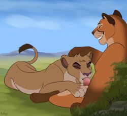 closed_eyes cougar disney dominant dominant_male duo felid feline fellatio female feral genitals heymayaart hi_res lion male male/female mammal mr._clever oral pantherine penile penis pushing_head sex smug_grin submissive submissive_female tail tail_tuft the_lion_king tuft vitani_(the_lion_king)