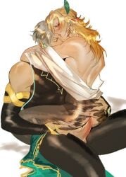alhaitham_(genshin_impact) anal anal_sex anal_sex gay genshin_impact kaveh_(genshin_impact) torn_clothes torn_pantyhose yaoi