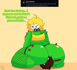 1boy 1girls ass big_ass big_breasts big_butt breasts chara face_in_ass facesitting female flowa_(vadimmadvier) flowey_the_flower flowey_with_a_body male male_chara request rule_63 tagme text thick_thighs undertale vadimmadvier wide_hips
