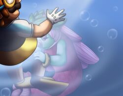 bracelet eyeshadow fellatio female lips lochlady male marine mario mario_(series) mermaid nintendo super_mario_odyssey underwater underwater_sex yoshimister