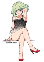 bob_cut crossdressing crossing_legs femboy heels instanttnoodle legs_crossed lio_fotia promare seductive see-through twink