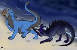 acrim_(axiomjejune) alenn anal anal_vore animal_genitalia anthro anus artist_name beach black_body black_scales blue_body blue_scales bodily_fluids claws closed_eyes dragon external_gills feral flippin-rad full_tour fur genital_fluids genital_slit genitals gills grey_body grey_fur grey_scales group hand_on_own_neck horn imp jewelry leaking_precum male maxim_(axiomjejune) mythological_creature mythological_scalie mythology neck_bulge necklace open_mouth oral_vore orange_body orange_fur penis penis_tip precum raised_tail safe_vore sand scales scalie stomach_bulge tail tail_tuft teeth text toe_claws tuft valtum_(axiomjejune) vore water