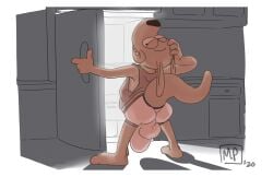 2020 4_fingers absurd_res anthro appliance balls_outline barefoot big_bulge biped black_nose border boxer_briefs bulge closed_smile clothed clothed_anthro clothed_male clothing detailed_background detailed_bulge digital_drawing_(artwork) digital_media_(artwork) feet fingers fridge full-length_portrait furgonomic_underwear furgonomics genital_outline hand_on_head hand_on_own_head hi_res huge_bulge humanoid_hands inside kitchen kitchen_appliance kitchen_cabinet looking_at_viewer looking_back looking_back_at_viewer macropod male male_anthro mammal marsupial maxpany mouth_closed narrowed_eyes nickelodeon penis_outline plantigrade portrait rear_view rocko's_modern_life rocko_rama shadow shirt signature smile smiling_at_viewer solo standing tan_body tank_top teeth toes toony topwear underwear wallaby white_border