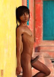 1boy 3d against_wall dark-skinned_male erection male_only nude penis sohan_(ugnaughtsden) ugnaughtsden