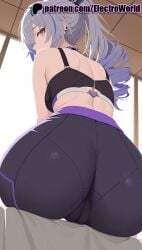 1girls 2025 ai_generated artist_name ass back earrings electroworld female hi_res high_quality high_resolution highres honkai:_star_rail indoors long_hair looking_at_viewer looking_back mihoyo multicolored_hair patreon patreon_username silver_wolf_(honkai:_star_rail) solo stable_diffusion streaked_hair watermark window