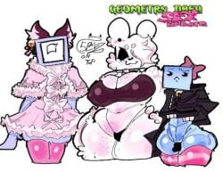 bunny bunny_girl cube female femboy femgram fur geometry_dash male nelis white_fur white_hair zoink