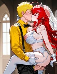 1boy 1female 1girl 1girls ai ai_generated blonde_hair female high_school_dxd long_hair male naruto penetration penis red_hair rias_gremory short_hair uzumaki_naruto vagina vaginal_penetration vaginal_sex