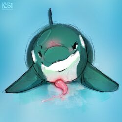 1:1 animal_genitalia animal_penis bedroom_eyes blush bodily_fluids cetacean cetacean_genitalia cetacean_penis dolphin dripping erection eyebrows feral genital_fluids genitals green_body green_skin hi_res inviting_viewer knowyoursources male mammal marine narrowed_eyes oceanic_dolphin orca penis pink_penis precum precum_drip precum_on_ground precum_squirt raised_eyebrow seductive smile smiling_at_viewer smirk smirking_at_viewer solo tapering_penis toothed_whale