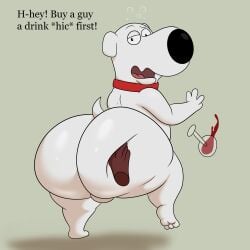 2025 3_toes 4_fingers absurd_res alcohol anthro ass backsack balls beverage big_ass big_butt black_nose brian_griffin bubble canid canine canis collar collar_only colossalstars container cup dialogue disembodied_hand domestic_dog drinking_glass drunk drunk_bubble english_description english_text exclamation_point family_guy feet fingers fur genitals glass glass_container glass_cup glistening glistening_butt hand_on_butt hi_res looking_back male mammal nude on_one_leg one_eye_half-closed open_mouth rear_view red_collar sagging_butt simple_background small_tail solo standing substance_intoxication surprise tail talking_to_another text toes white_background white_body white_fur wine wine_glass
