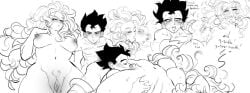 amartbee big_breasts blush breasts cunnilingus dragon_ball dragon_ball_super female genderswap_(mtf) granolah male pubic_hair pussy rule_63 sex tarble