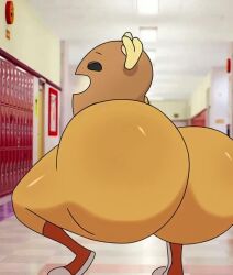 ai_generated animated anthro ass ass_focus editorl female indoors large_ass penny_fitzgerald penny_fitzgerald_(peanut) public school shorter_than_5_seconds squatting tagme the_amazing_world_of_gumball thick_thighs twerking video