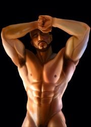 abs armpit_hair arms arms_behind_head beard crotch_cutout dbd dead_by_daylight eyes_closed fully_nude gabriel_soma gay hairy hairy_male latino_male male male_focus male_only muscles muscular muscular_male sole_male