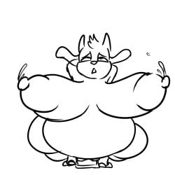animated anthro belly big_belly big_breasts bodily_fluids bovid breasts caprine dildo female goat hi_res lactating lewd_juicee mammal riding_dildo sex_toy solo unfinished