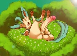 absurd_res ass balls big_balls big_butt big_penis brown_eyes eeveelution erection fangs feet feral flower foreskin generation_4_pokemon genitals glistening glistening_genitalia grass half-closed_eyes hi_res huge_balls huge_butt huge_cock huge_filesize humanoid_genitalia humanoid_penis inviting leafeon legs_up lens_flare lolpiss looking_at_viewer lying male narrowed_eyes nintendo on_back open_mouth outside partially_retracted_foreskin penis plant pokemon pokemon_(species) raised_arm relaxing retracted_foreskin saggy_balls shaded small_but_hung small_feet solo teeth thick_thighs three-quarter_view uncircumcised vein