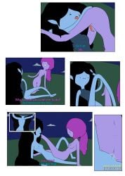 2girls adventure_time black_hair bottomless bottomless_female breasts brewdie canon_couple cartoon_network comic cunnilingus dialogue female female/female female_only grey_body grey_skin lesbian_sex licking_pussy marceline multiple_girls nipples nude nude_female oral oral_sex pink_body pink_hair pink_skin princess_bubblegum pussy pussy_juice pussy_juice_between_pussies pussy_to_pussy scissoring shaved_pussy spread_legs tagme text tribadism undressing vampire vampire_girl yuri