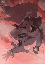 4_toes anisodactyl anthro avian avian_feet beak big_penis bird black_body black_feathers black_sclera claws corvid corvus_(genus) erection exsys feathered_wings feathers feet foot_in_water genitals humanoid_genitalia humanoid_penis male nude_male oscine partially_submerged passerine penis raven red_eyes sitting solo thick_penis toe_claws toes vein veiny_penis wings