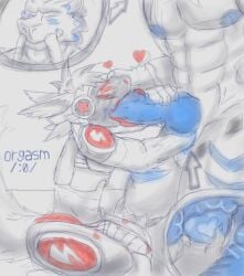 4_ears age_difference animal_genitalia anthro barioth biceps big_knot big_penis big_teeth blue_knot blue_markings blue_nipples blue_penis capcom closed_eyes digital_media_(artwork) dragon duo duquedingo_(character) duqueofdingos erection fangs fisting flying_wyvern fur genital_slit genitals hair handjob hi_res huge_cock inside internal internal_slit knot knotted_penis leaning leaning_forward licking machine male male/male male_penetrated male_penetrating male_penetrating_male mammal markings monster_hunter multi_ear muscular muscular_anthro muscular_male mythological_creature mythological_scalie mythology nipples non-canine_knot nude oral oral_penetration orgasm_count orgasm_face outside_sex pecs penetration penile penis penis_in_mouth pleasured_male posix prostate prostate_play prostate_squish prostate_stimulation prostate_with_heart protogen red_tongue sabertooth_(anatomy) scales scalie scoreboard sex simple_background size_difference slit_fisting slit_penetration slit_play smaller_male tail teeth tongue tongue_out x-ray_view