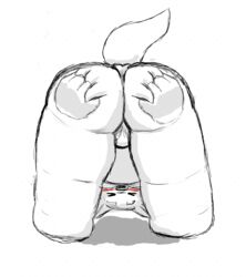 >_< 4_fingers animated anthro ass_up blush bulge canine closed_eyes clothing disembodied_hand duo holding_butt jpup loop male mammal rear_view simple_background sketch slightly_chubby solo_focus tailwag underwear white_background