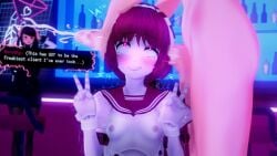 1boy 1boy2girls 2girls 3d big_penis cum cumming cumshot dialogue dorothy_haze drool drooling ear_fuck eyes_rolling_back head_grab heart-shaped_pupils julianne_stingray koikatsu large_penis light-skinned_female light-skinned_male light_skin looking_at_another motion_blur motion_lines naked pale-skinned_female pale_skin red_hair shaking shocked shocked_expression short_hair skull_fucking small_breasts smile spiritofrei surprised surprised_expression tears text thrusting topless v_sign va-11_hall-a wide_eyed