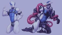absurd_res aidennguyen17 anal anal_sex anthro barazoku biped black_collar black_harness body_takeover collar generation_2_pokemon harness hi_res legendary_pokemon lugia male muscular muscular_anthro muscular_male muscular_sub nintendo penetration pokemon pokemon_(species) solo submissive submissive_anthro submissive_male tentacle tentacle_in_ass tentacle_in_urethra tentacle_penetration urethral urethral_penetration