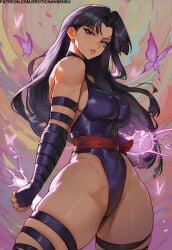 1girls 2025 2d ai_assisted ai_generated artist_name back back_view bare_arms bare_legs bare_shoulders bare_thighs big_breasts breasts clothed clothing color erotic_nansensu female female_focus female_only from_behind hi_res large_breasts leotard light-skinned_female light_skin long_hair looking_at_viewer marvel marvel_comics marvel_rivals nipples_visible_through_clothing patreon patreon_username pose psylocke psylocke_(marvel_rivals) purple_hair solo solo_female thick_thighs watermark x-men