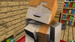 3d alex_(minecraft) blush cubic_breasts cum looking_pleasured minecraft smile