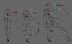 1futa 2girls crown female futanari huge_belly huge_breasts huge_cock mario_(series) penis princess_daisy princess_peach princess_rosalina submarichamomi2 tagme
