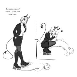 1boy 1girls ballbusting boots cbt celera_prime clothed_female clothed_female_nude_male cock_and_ball_torture dominant_female female femdom kissing_balls male nude nude_male pulling_balls stepped_on stepping_on_balls stepping_on_penis submissive_male tagme