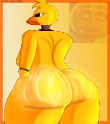 absurd_res animatronic anthro archenarie ass avian big_butt bird chica chicken female five_nights_at_freddy's galliform gallus_(genus) hi_res nude_alt phasianid presenting_hindquarters robot scottgames solo suggestive sweating sweaty_butt tagme toy_chica toy_chica_(fnaf) underwear