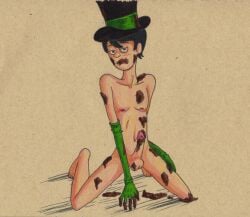 1boy 2012 black_hair blush clockworkaardvark dr._seuss dr_seuss genitals gloves greed-ler headwear illumination_entertainment kitty_(artist) looking_at_viewer male male_only navel nipples nude once-ler penis scat solo the_lorax the_lorax_(film) tophat universal_pictures universal_studios