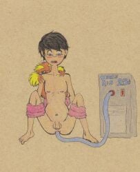 2012 2boys anthro blonde_eyebrows blonde_hair blonde_mustache clockworkaardvark dr._seuss dr_seuss gay human illumination_entertainment kitty_(artist) lorax male mammal navel nipples once-ler penis slash tears the_lorax the_lorax_(film) traditional_media_(artwork) universal_pictures universal_studios yaoi